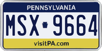 PA license plate MSX9664