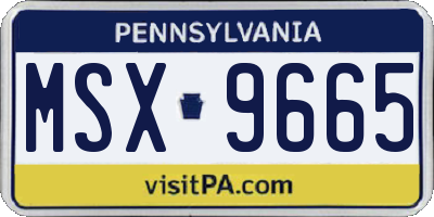 PA license plate MSX9665