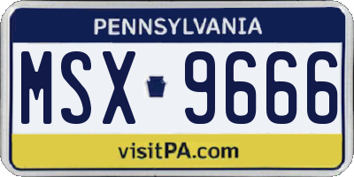 PA license plate MSX9666
