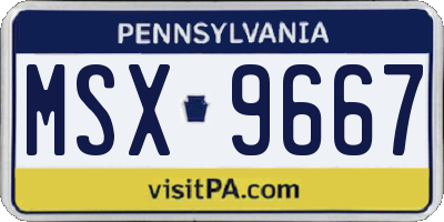 PA license plate MSX9667