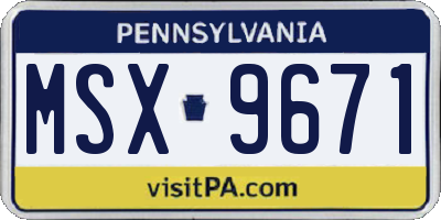 PA license plate MSX9671