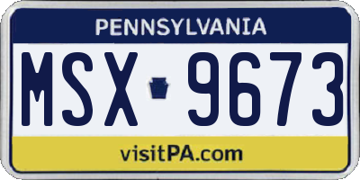 PA license plate MSX9673