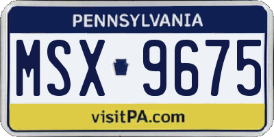 PA license plate MSX9675