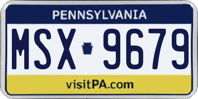 PA license plate MSX9679