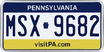 PA license plate MSX9682