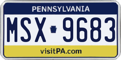 PA license plate MSX9683