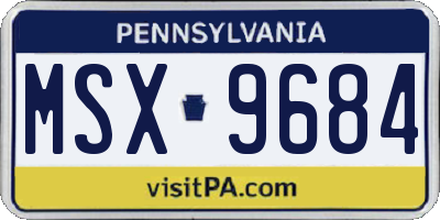 PA license plate MSX9684