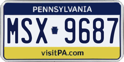 PA license plate MSX9687