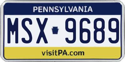 PA license plate MSX9689
