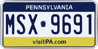 PA license plate MSX9691