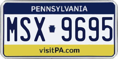 PA license plate MSX9695