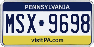 PA license plate MSX9698