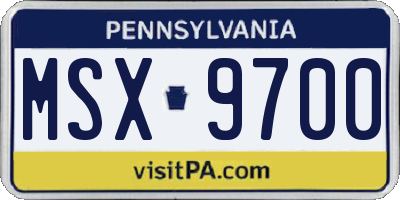 PA license plate MSX9700