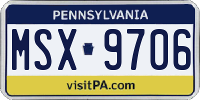 PA license plate MSX9706
