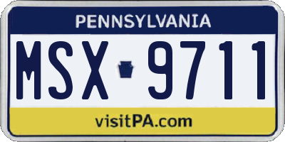 PA license plate MSX9711