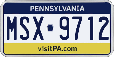 PA license plate MSX9712