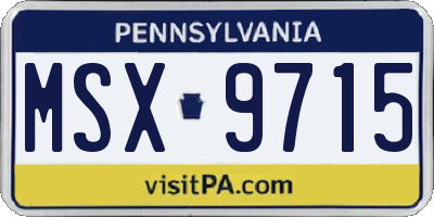 PA license plate MSX9715