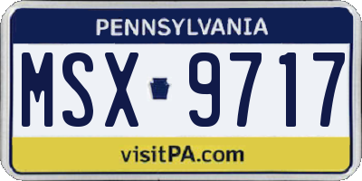 PA license plate MSX9717