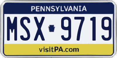 PA license plate MSX9719
