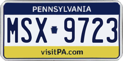 PA license plate MSX9723
