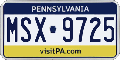 PA license plate MSX9725