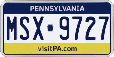 PA license plate MSX9727