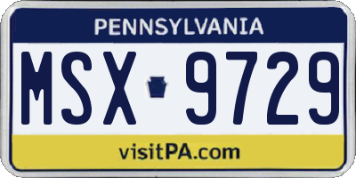 PA license plate MSX9729