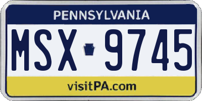 PA license plate MSX9745