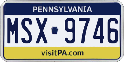 PA license plate MSX9746