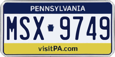 PA license plate MSX9749