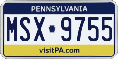 PA license plate MSX9755
