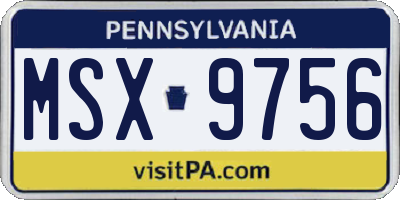 PA license plate MSX9756