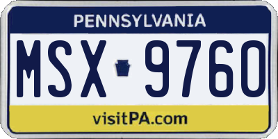 PA license plate MSX9760