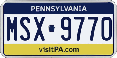 PA license plate MSX9770