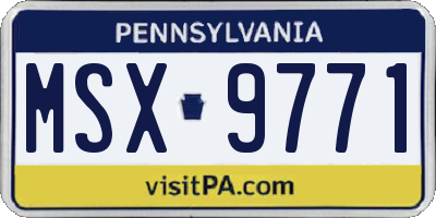 PA license plate MSX9771
