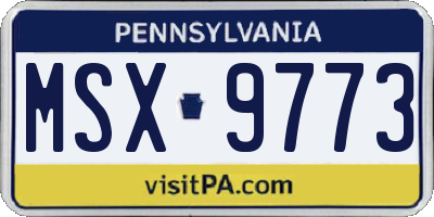 PA license plate MSX9773