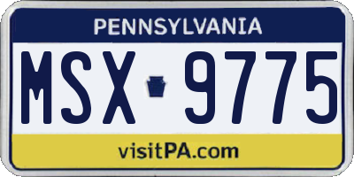 PA license plate MSX9775