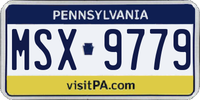 PA license plate MSX9779