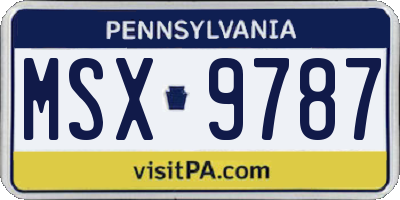 PA license plate MSX9787