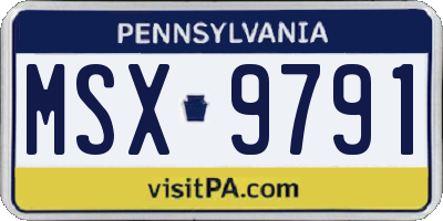 PA license plate MSX9791