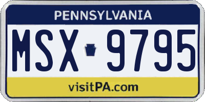PA license plate MSX9795
