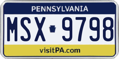 PA license plate MSX9798