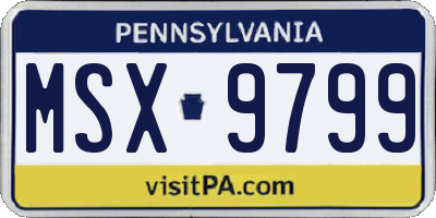 PA license plate MSX9799