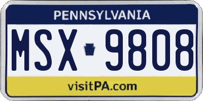 PA license plate MSX9808