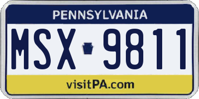 PA license plate MSX9811