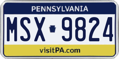 PA license plate MSX9824