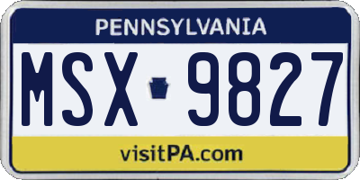 PA license plate MSX9827