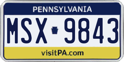 PA license plate MSX9843