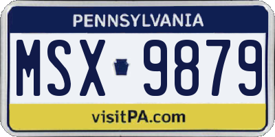 PA license plate MSX9879