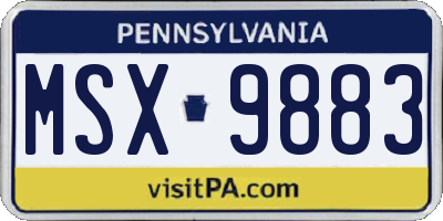PA license plate MSX9883
